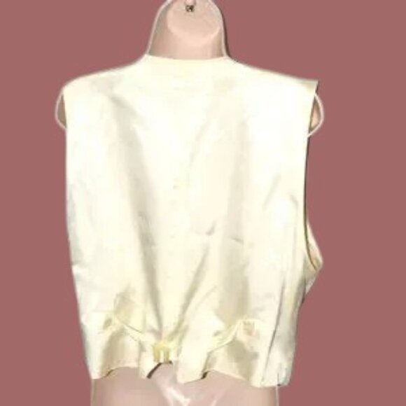 Vintage Liz Claiborne Striped Vest Satin Back Adjustable Back Strap - Picture 2 of 6